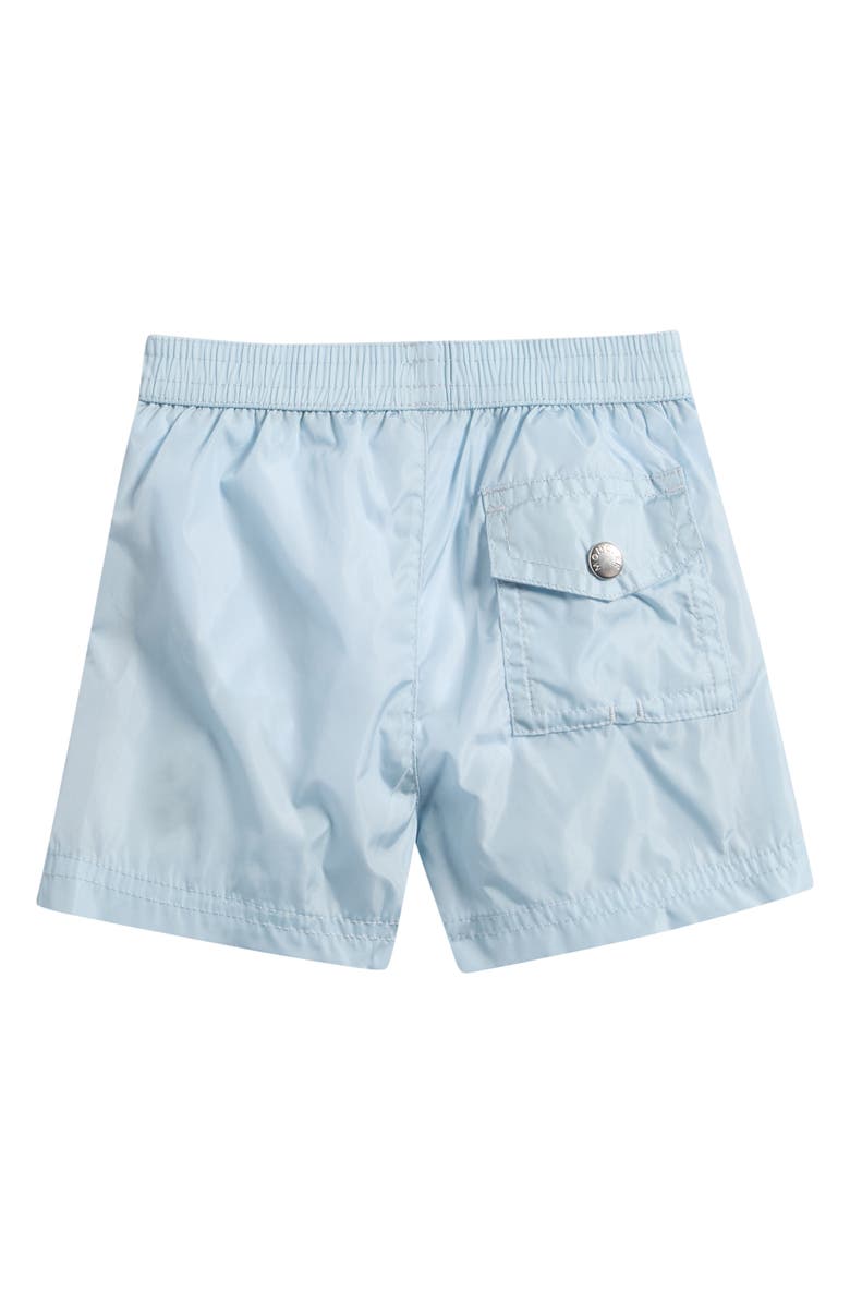 Moncler Kids' Tricolor Trim Swim Trunks, Alternate, color, Light Blue