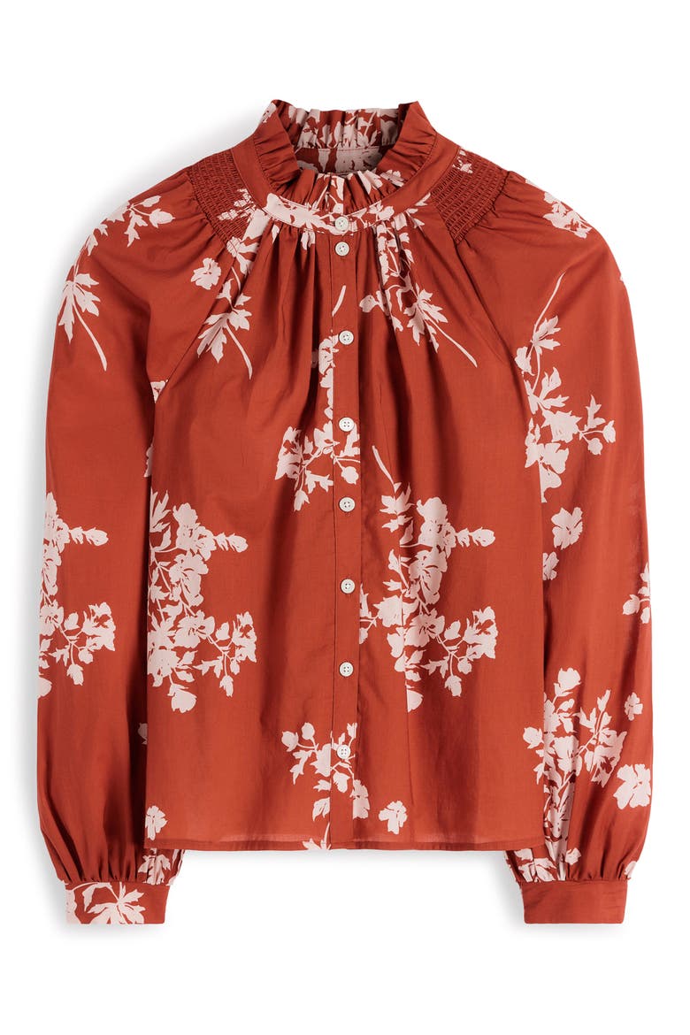 Erica Cotton Frill Top, Alternate, color, ARABIAN SPICE, FLECKED BUNCH