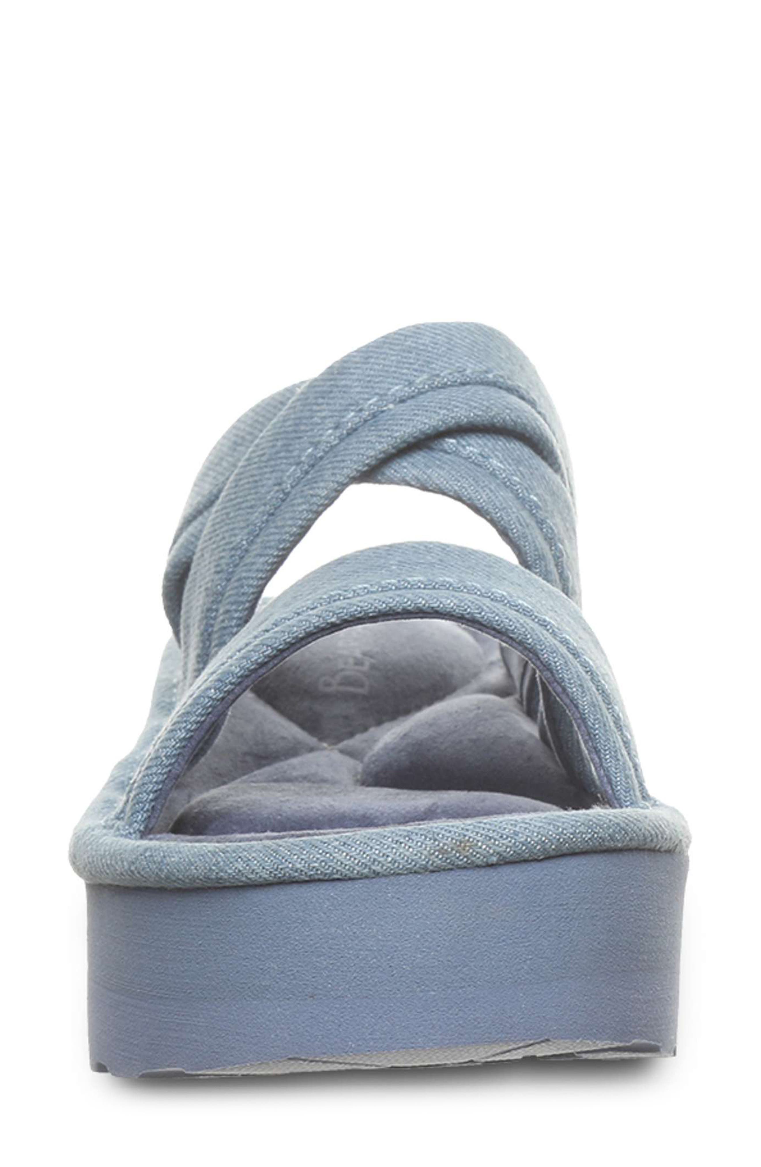 BEARPAW Altitude Platform Slide Sandal, Alternate, color, Denim Blue