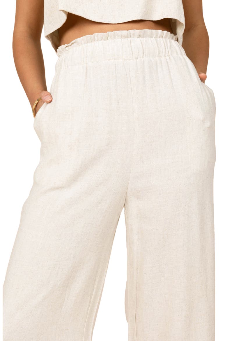 Eleanor Wide Leg Linen Pants, Alternate, color, BEIGE