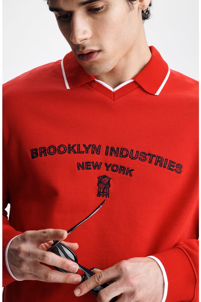 Logo Embroidered Sweatshirt, Alternate, color, GOJI BERRY