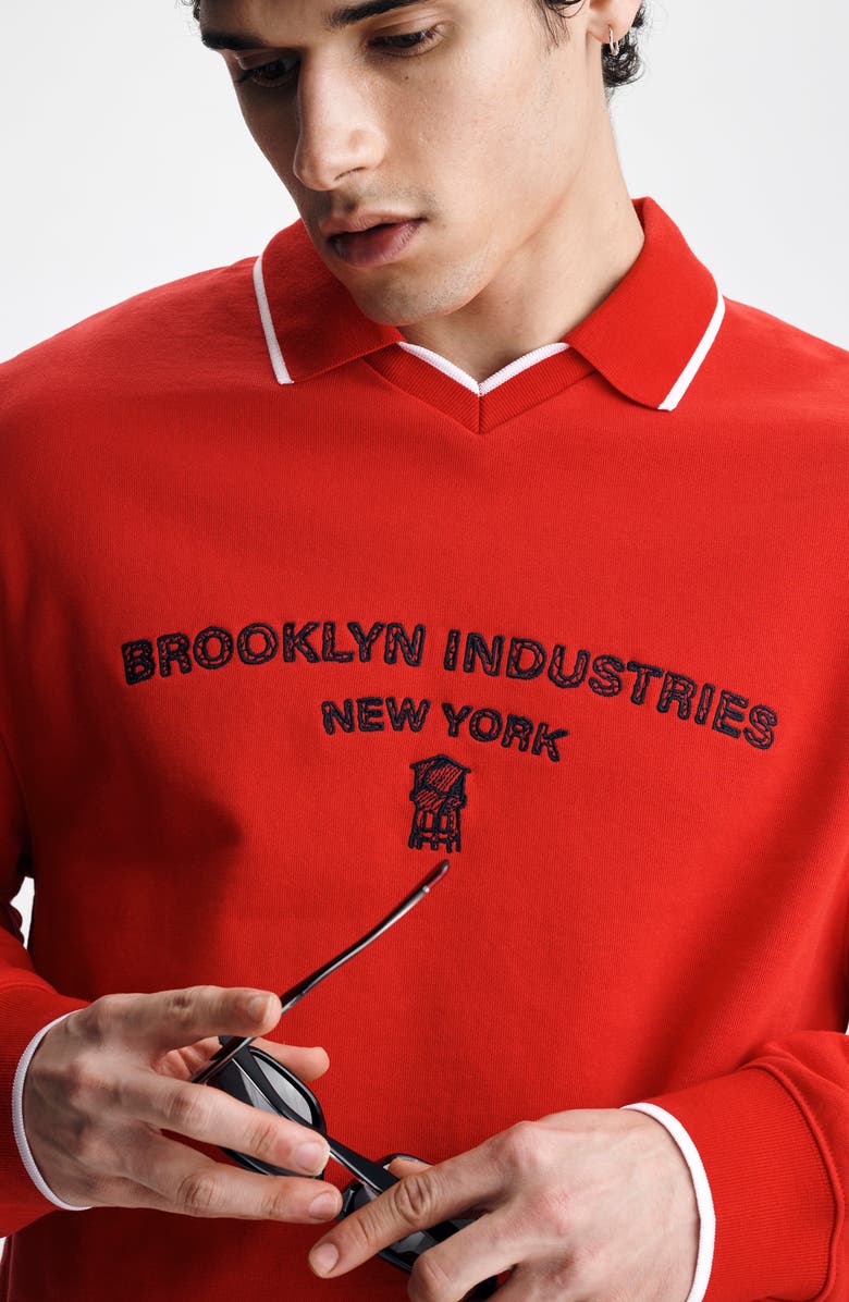 Brooklyn Industries Logo Embroidered Sweatshirt, Alternate, color, Goji Berry