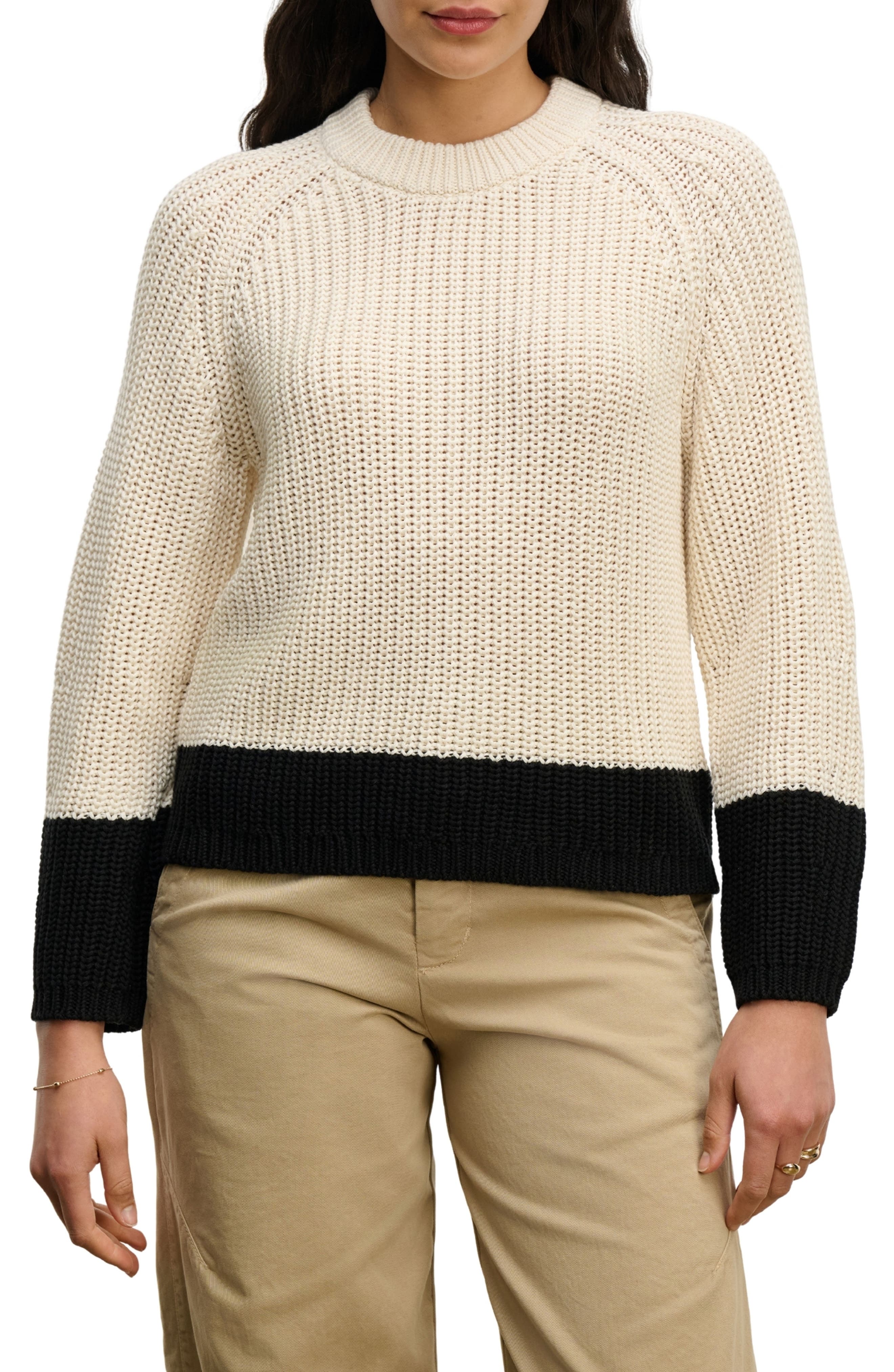 Chunky Pima Cotton Crewneck Sweater