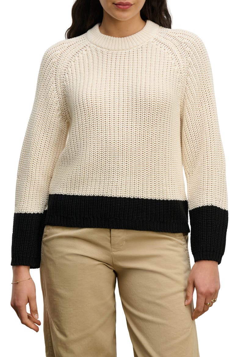 Chunky Pima Cotton Crewneck Sweater, Main, color, IVORY CREAM