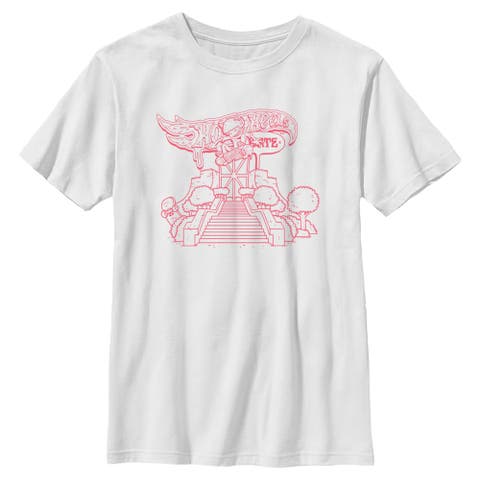 Boy's Hot Wheels Skate Jumping Outline  Graphic T-Shirt