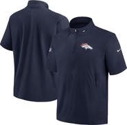 Nike Men's Nike Navy Denver Broncos Sideline Coach Short Sleeve Hoodie Quarter-Zip Jacket