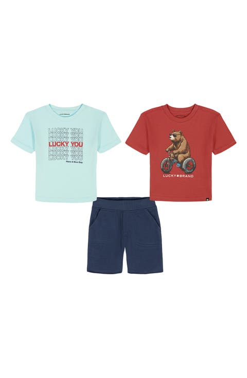 Kids' 3-Pack Assorted T-Shirts & Shorts Set (Toddler)