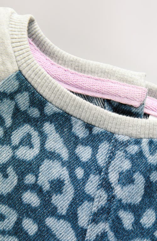Next Kids' Leopard Raglan Sleeve Dress In Blue
