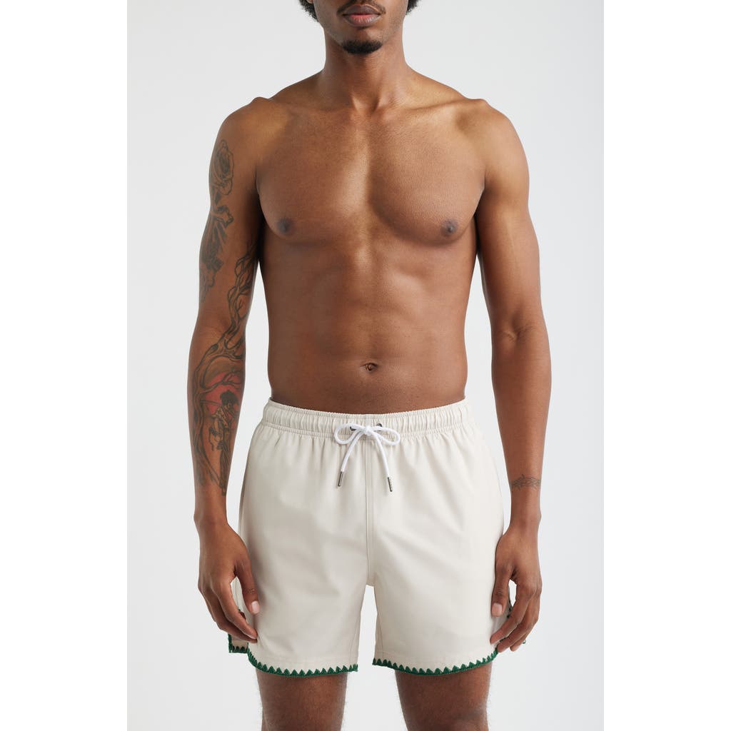 Mavrans Golf Ball Stitch Swim Trunks In White