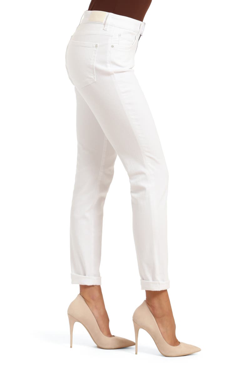 Kathleen Mid Waist Slim Boyfriend Jeans, Alternate, color, WHITE FEATHER BLUE