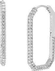 AllSaints Hattie Crystal Geometric Hoop Earrings