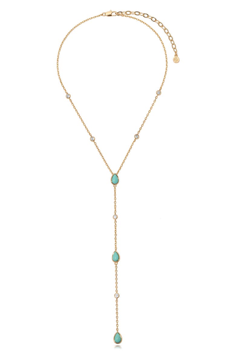 Dewdrop Y-Necklace, Main, color, TURQUOISE