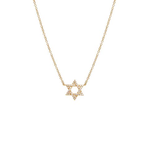 Diamond Pavé Star Of David Necklace 14K