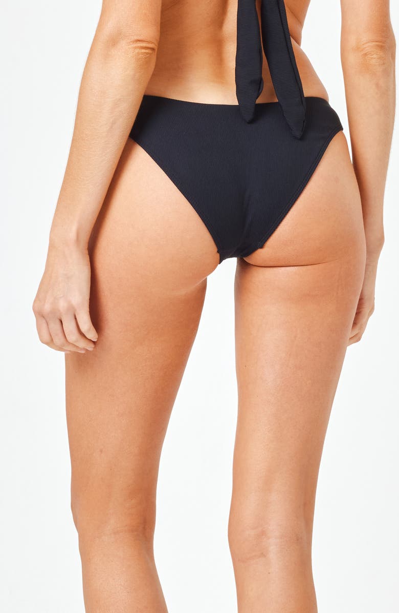 LSPACE Rocky Ribbed Full Bikini Bottoms, Alternate, color, Black