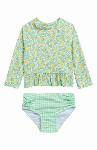 Lemon Long Sleeve UPF 50+ Two-Piece Rashguard Swimsuit