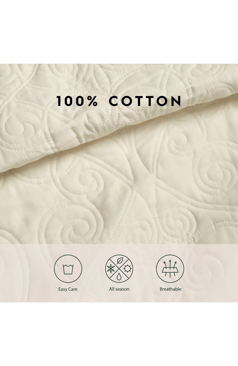 Laura Ashley Felicity Quilt & Sham Set, Alternate, color, Ivory