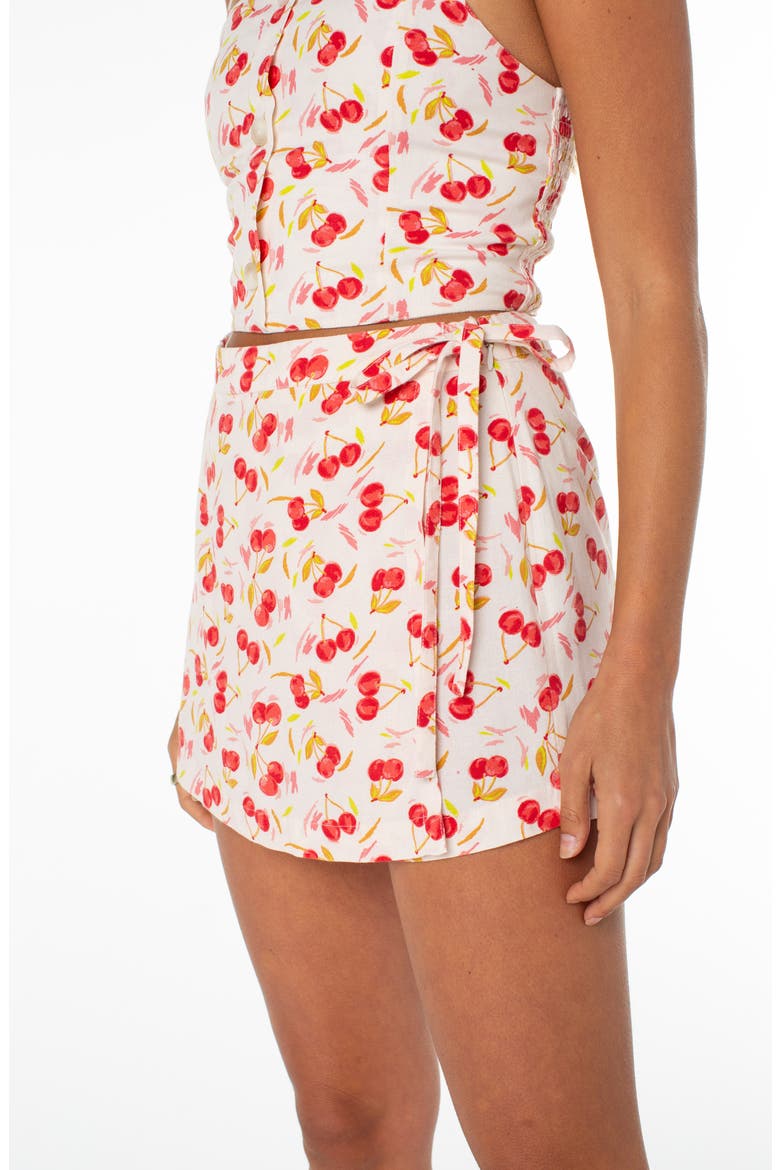 Zola Print Wrap Skort, Alternate, color, HIBISCUS