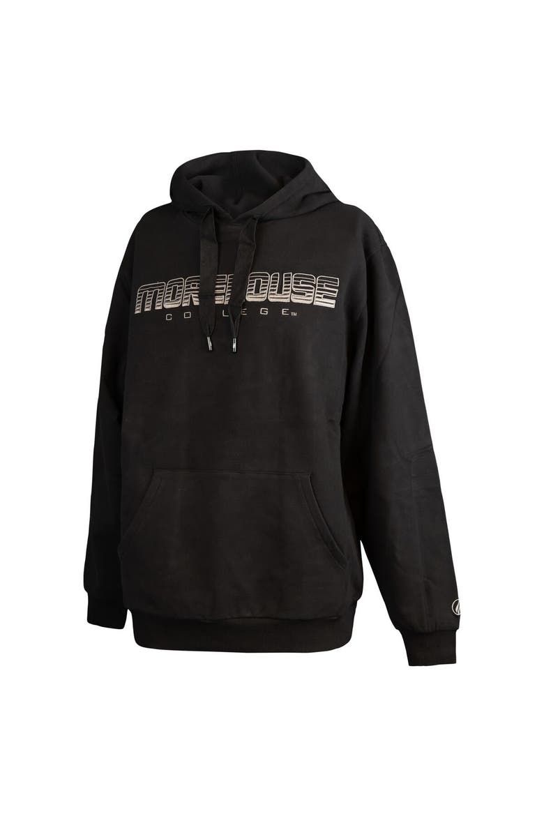 Men's FISLL  Black Morehouse Maroon Tigers Puff Print Sliced Pullover Hoodie, Alternate, color, Black