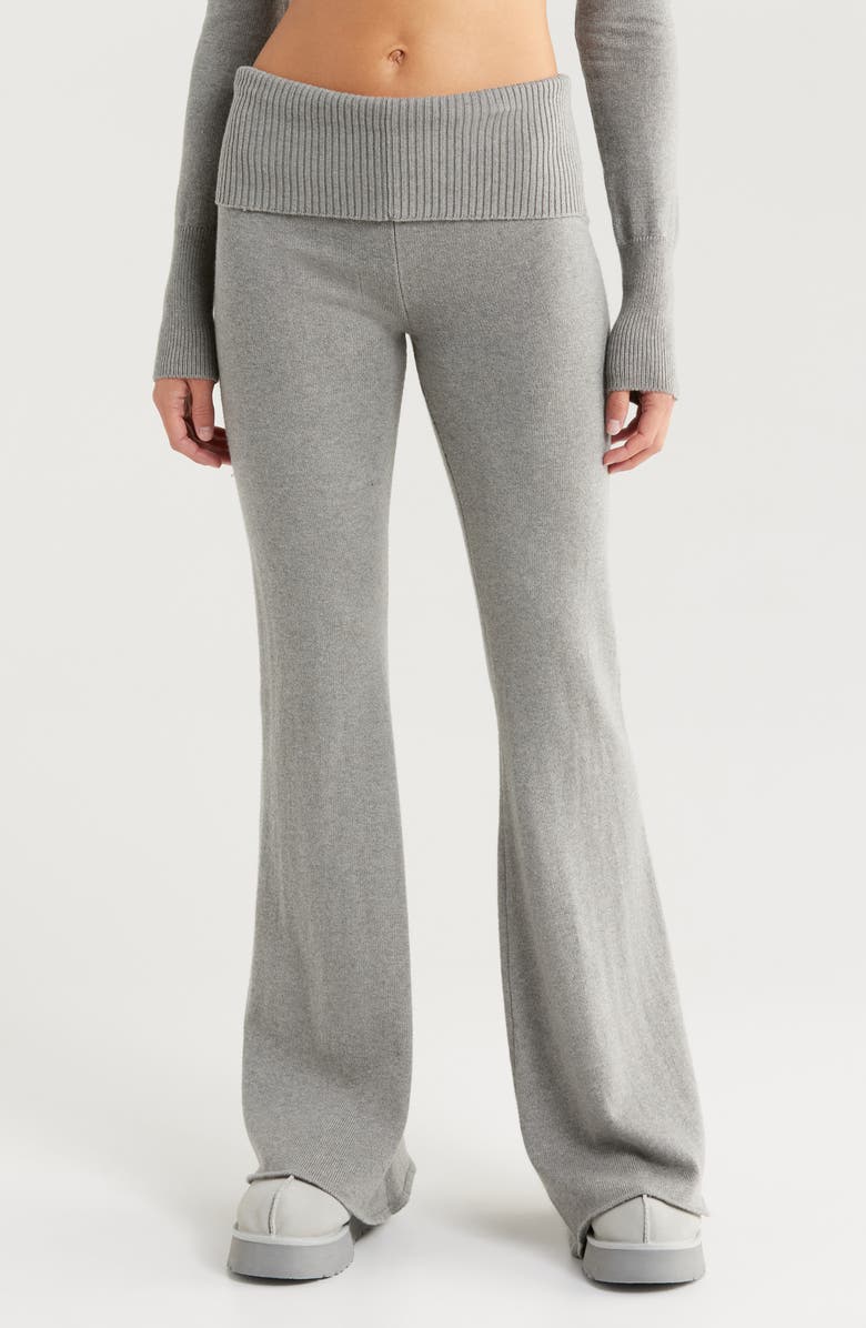 Florence by Mills Barre Foldover Wide Leg Pants, Main, color, Heather Grey