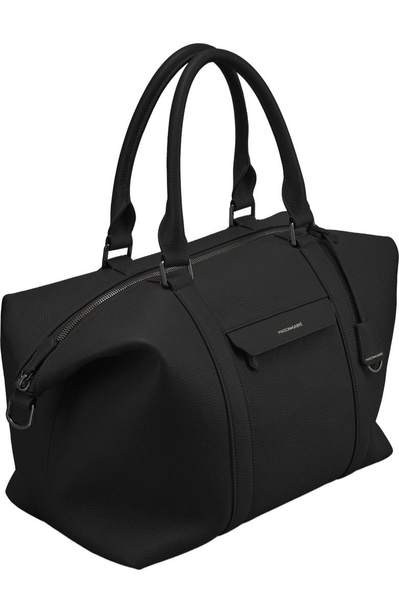 MAISON de SABRÉ Large Leather Weekender Bag, Alternate, color, Black Caviar