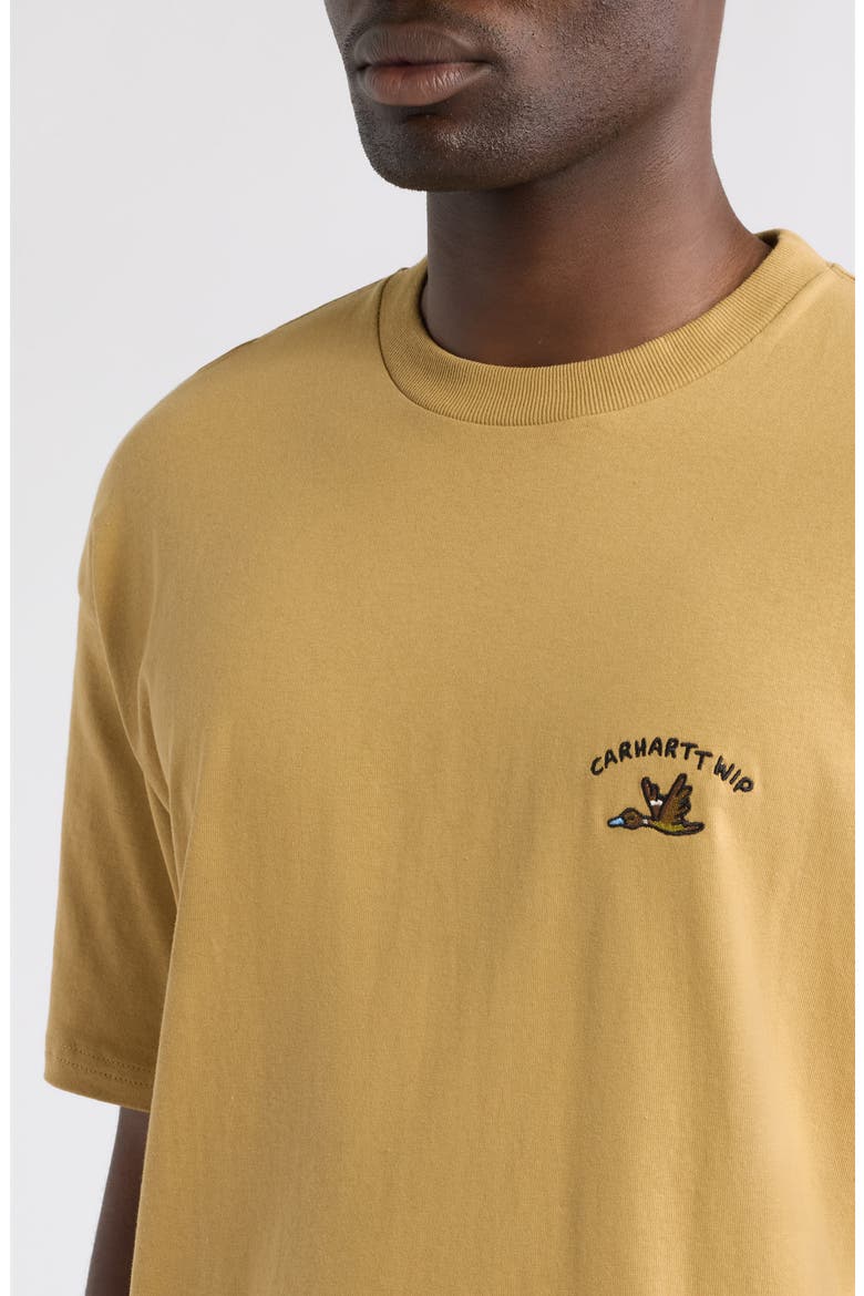 Embroidered Animated Duck Organic Cotton T-Shirt, Alternate, color, WIP DUSTY H