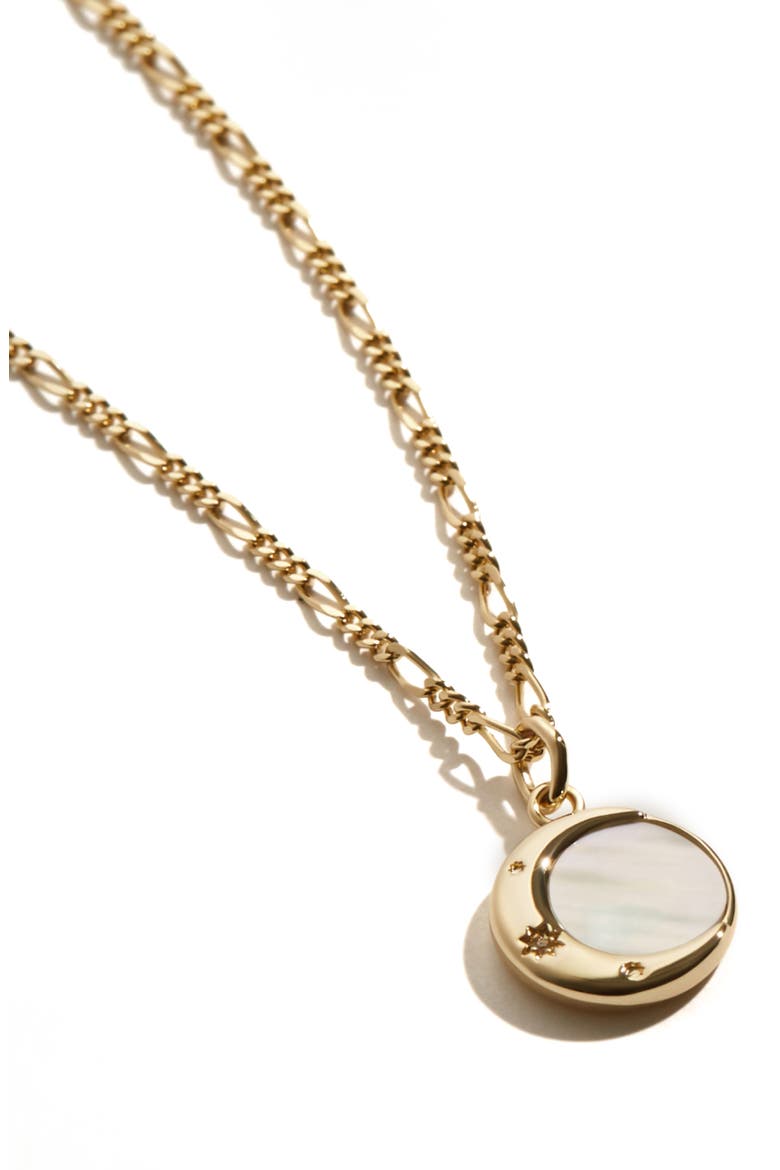 Mei Moon Pendant Necklace, Alternate, color, GOLD/WHITE