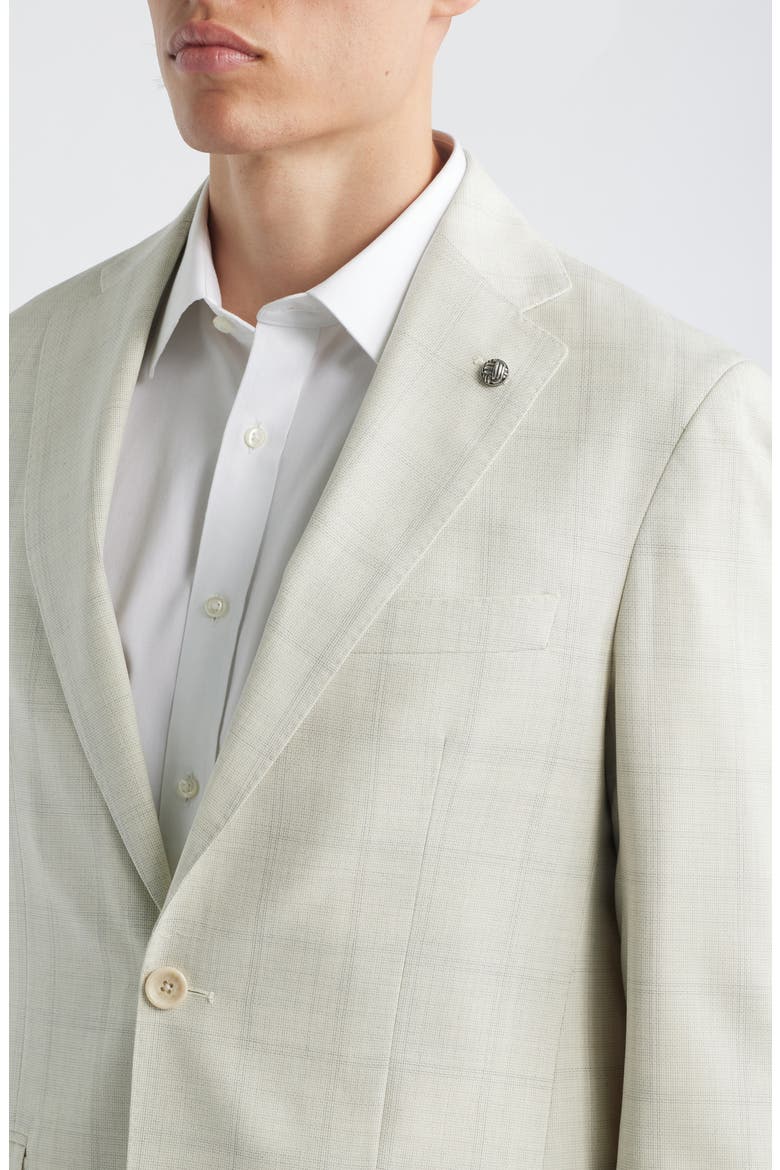 Midland Contemporary Fit Off White Windowpane Check Super 130s Wool Suit, Alternate, color, OFF WHITE