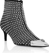 PHILIPP PLEIN Low Heel Ankle Boots Studs And Strass Skull Women