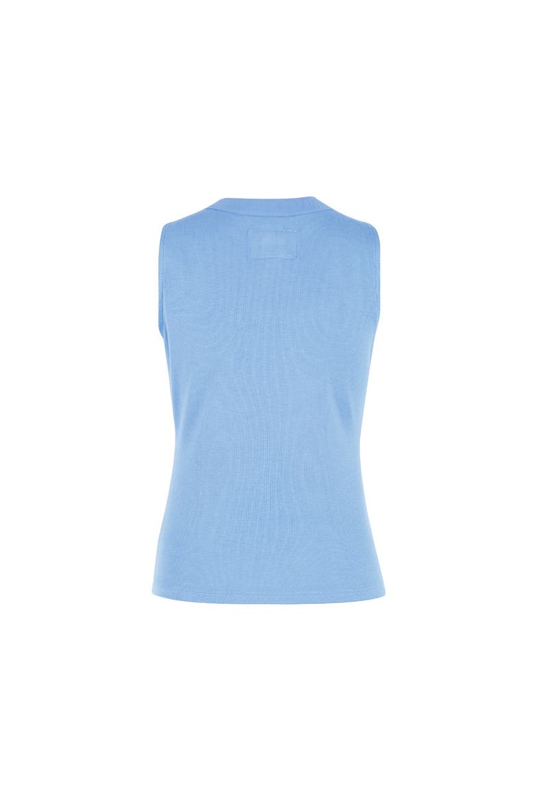 The Sleeveless Brett Shirt, Alternate, color, Slate Blue