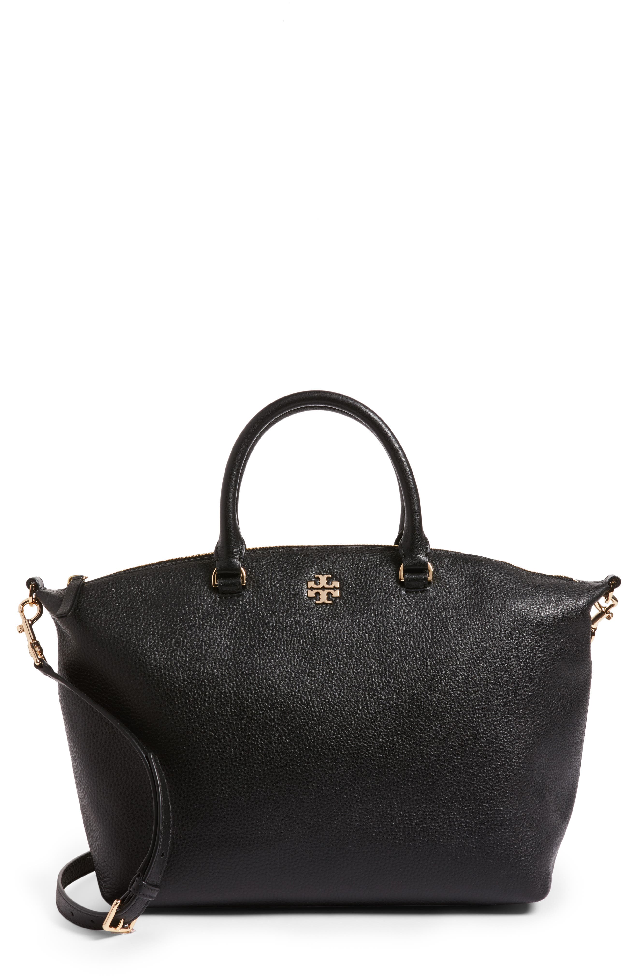 Frida Leather Satchel (Nordstrom Exclusive), Main, color, BLACK