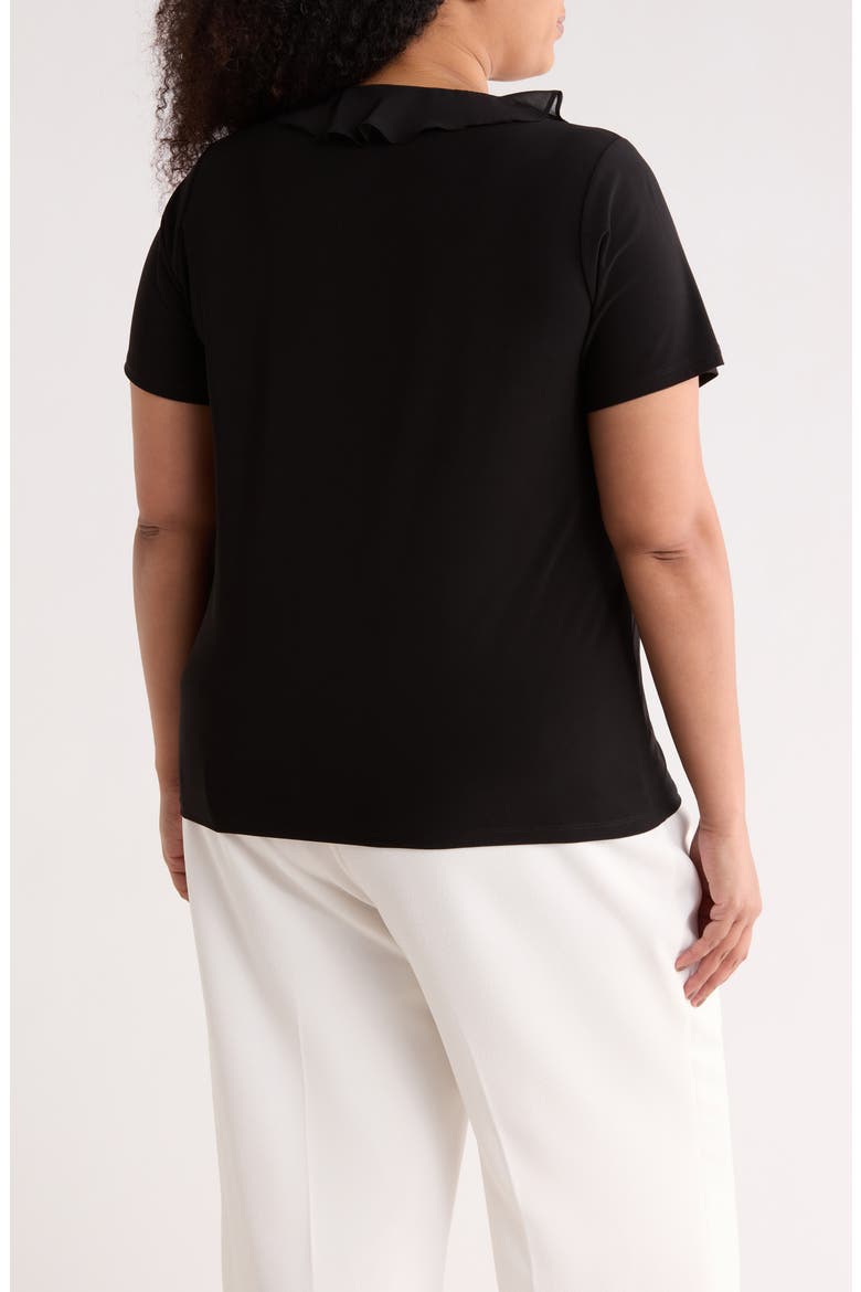Cascade Ruffle Front Top, Alternate, color, ANNE BLACK