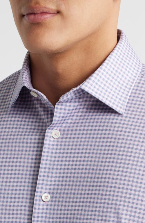 Bugatchi Miles Ooohcotton® Gingham Short Sleeve Button-up Shirt In Pink