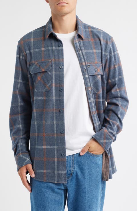 Grid Stretch Fleece Button-Up Shirt