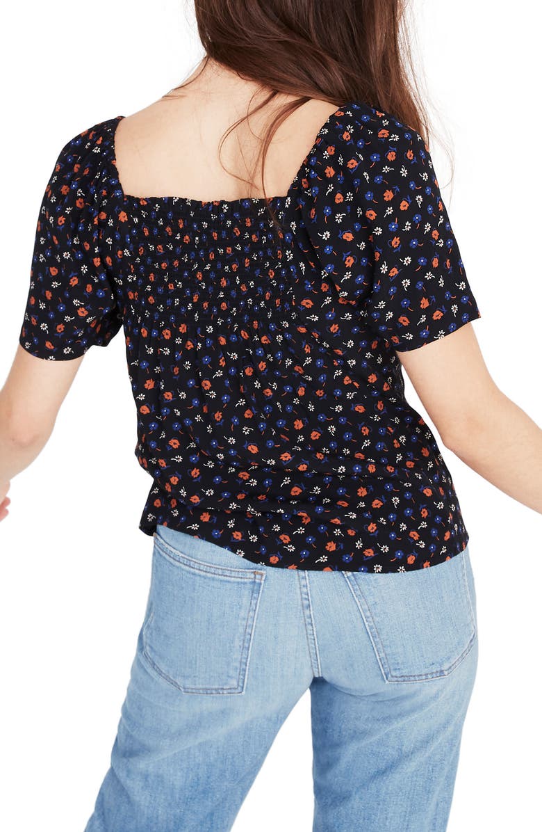 Madewell Prairie Posies Seamed Square Neck Top, Alternate, color, 