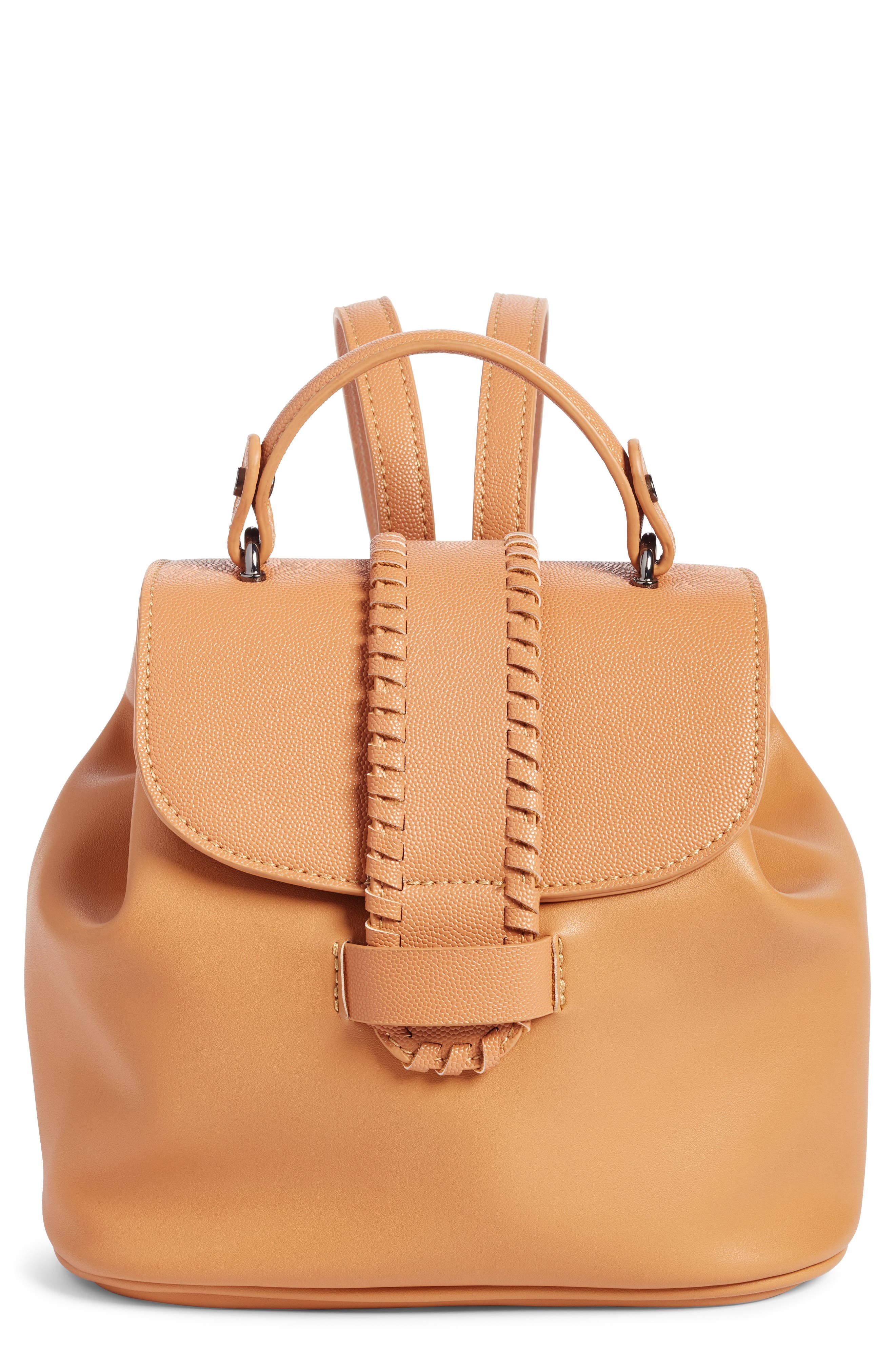 Street Level Whipstitch Faux Leather Backpack, Main, color, 