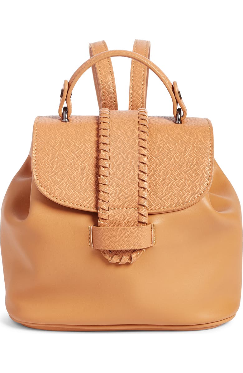 Street Level Whipstitch Faux Leather Backpack, Main, color,