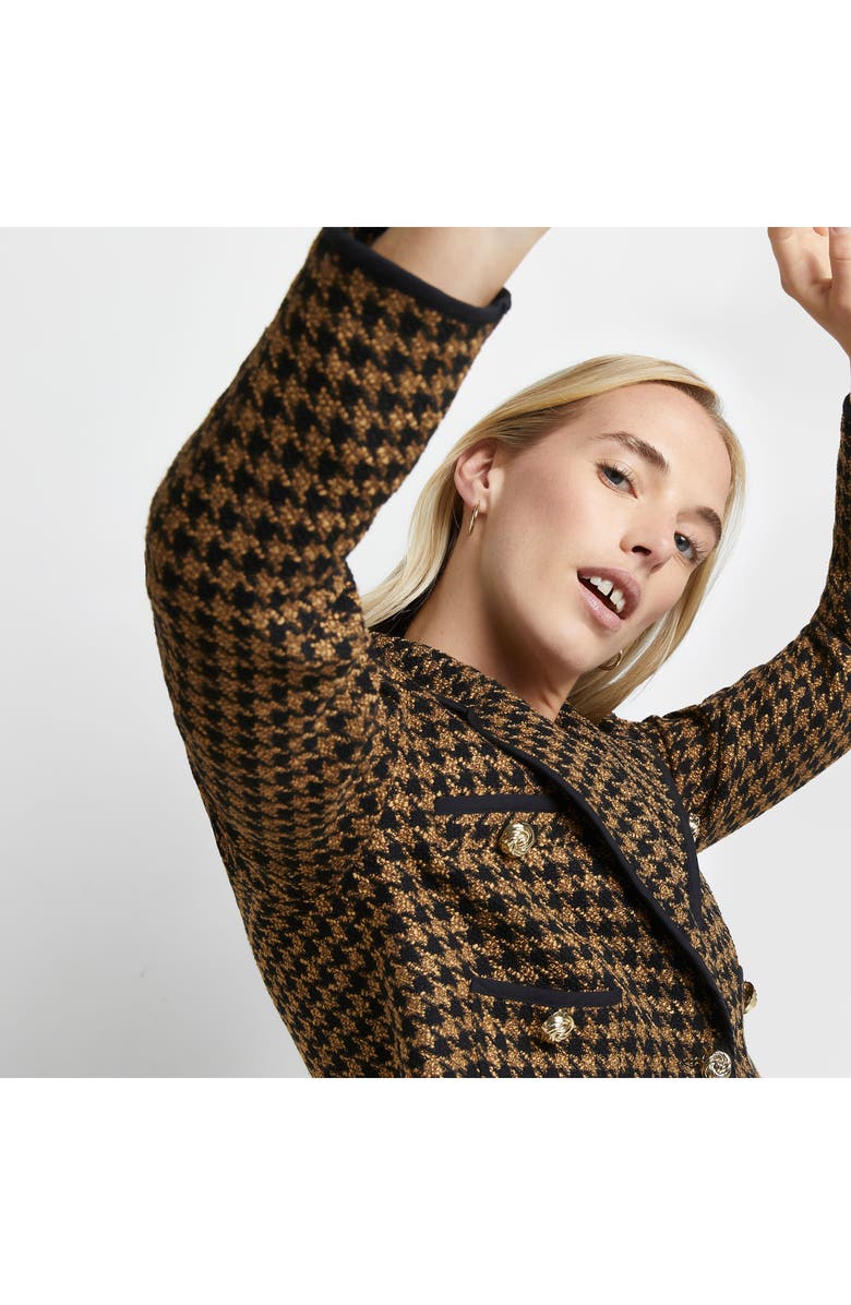 River Island Boxy Herringbone Bouclé Trophy Jacket, Alternate, color,