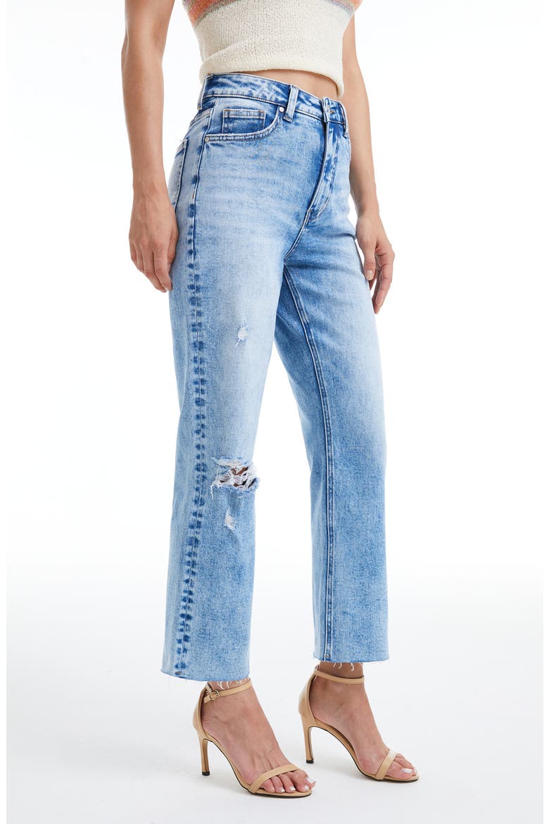 High Waist Distressed Straight Leg Jeans, Alternate, color, PARADISE