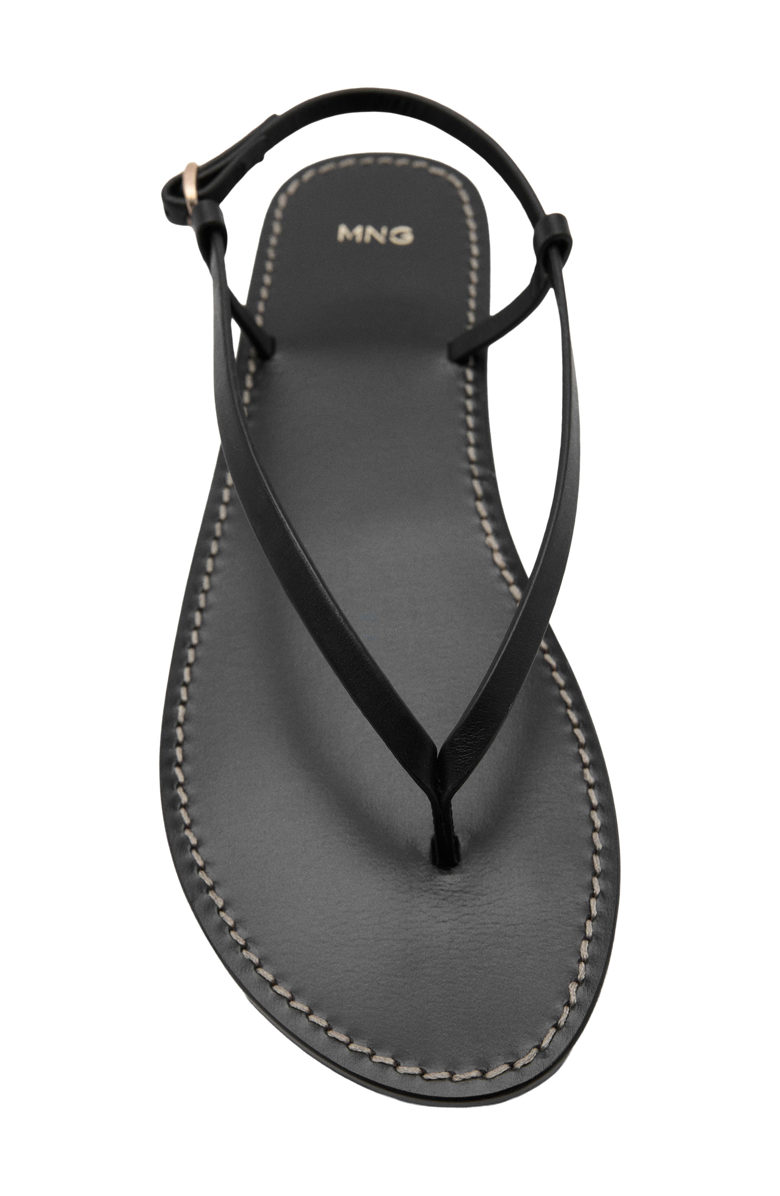 Ankle Strap Thong Sandal, Alternate, color, BLACK