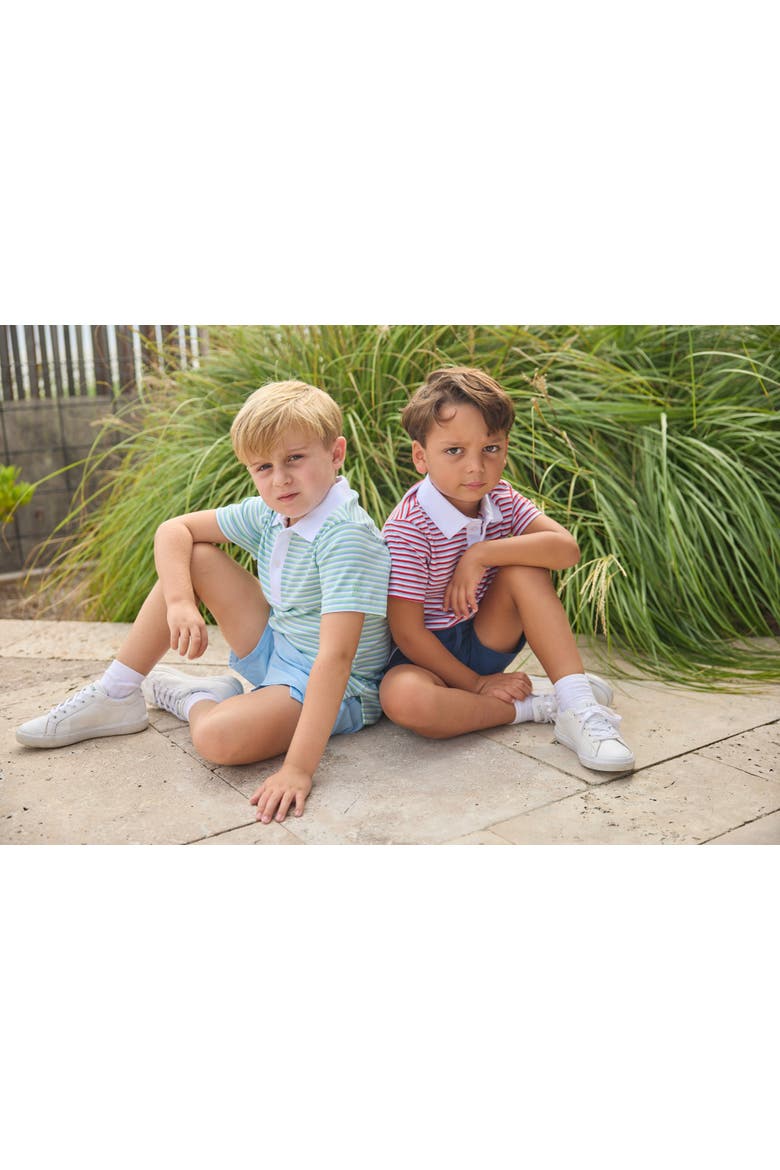 Kids' Short Sleeve Polo, Alternate, color, Greenview Stripe