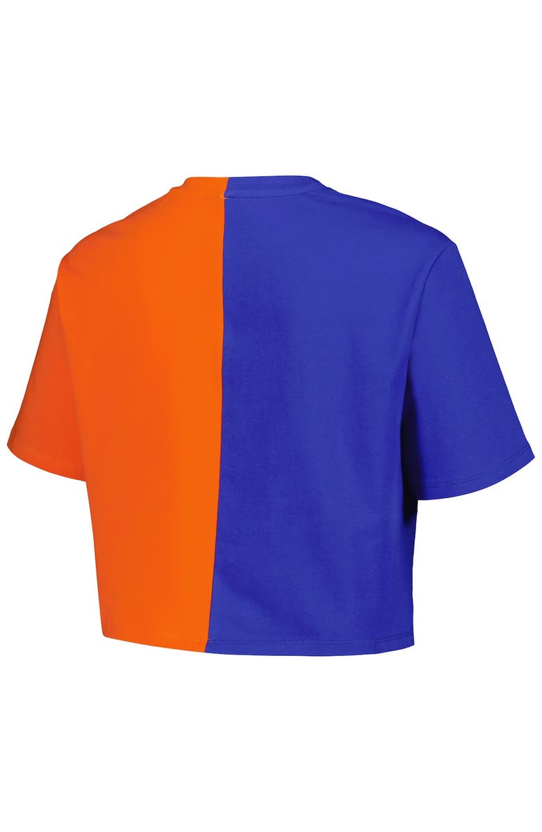 Hype and Vice Women's Hype and Vice Royal/Orange Florida Gators Color Block Brandy Cropped T-Shirt, Alternate, color, 