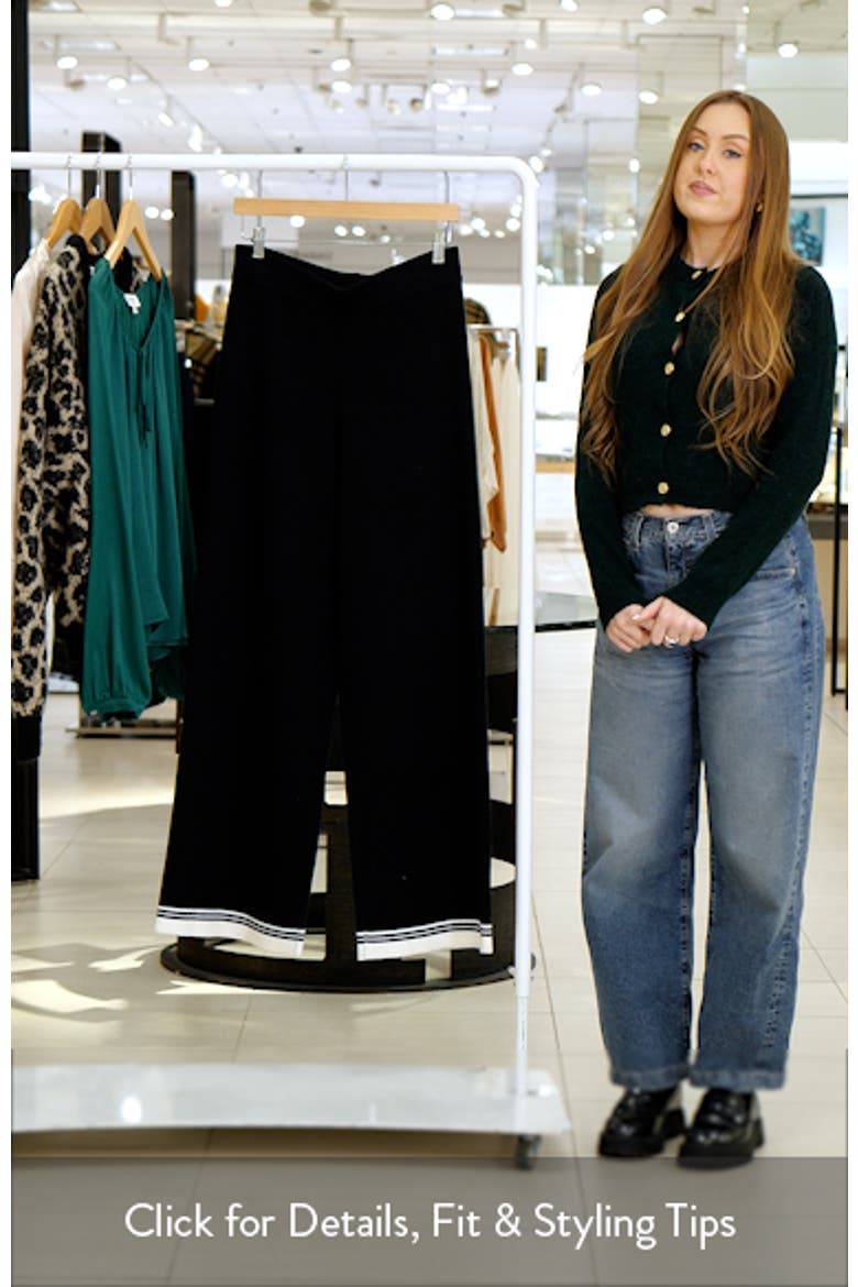 Contrast Stripe Wide Leg Knit Pants video