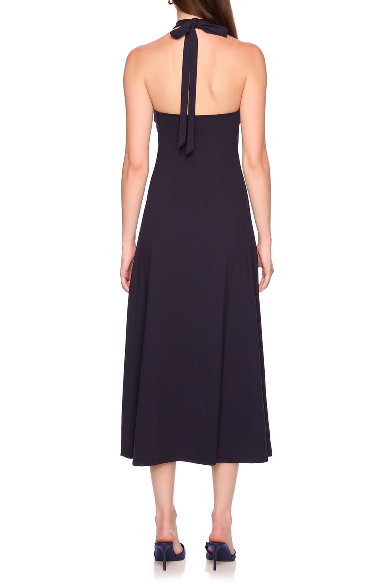 Halter String Tie Midi Dress, Alternate, color, MIDNIGHT