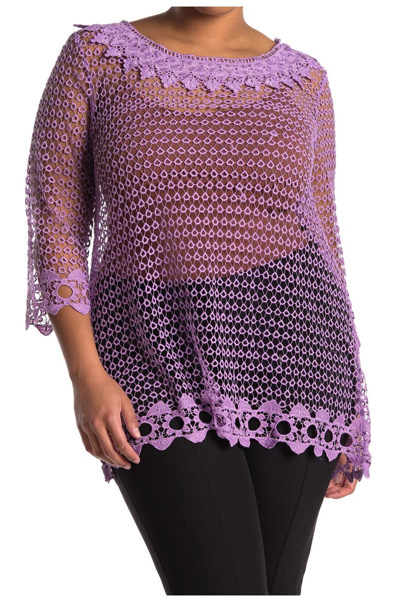 Forgotten Grace Crochet Tunic Blouse, Main, color,
