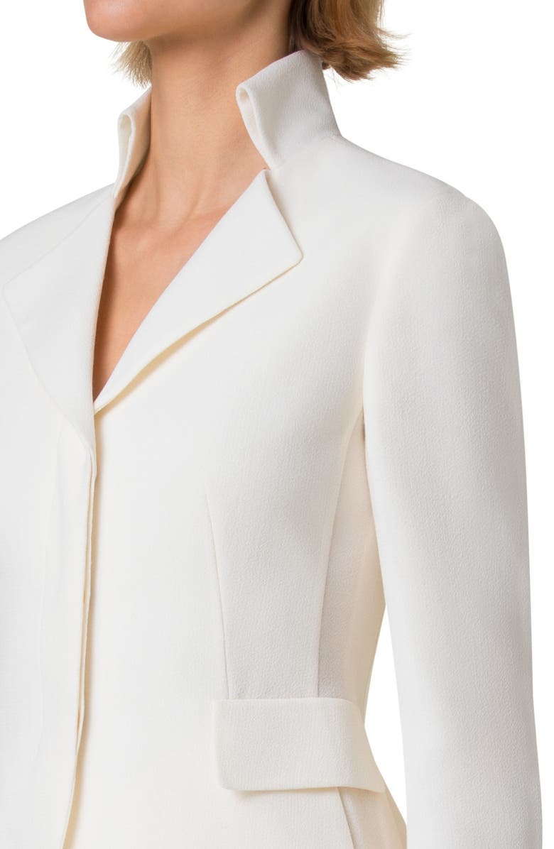 Akris Amber Virgin Wool Crop Jacket, Alternate, color, Ecru