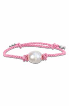 DELMAR Cultured Freshwater Pearl Corded Slider Bracelet