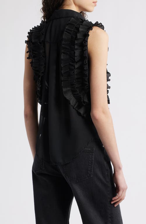 Nikki Lund Maite Embellished Ruffle Sleeveless Shirt