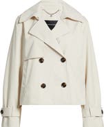 BCBG Floral Lining Short Trench Coat