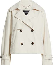 BCBG Floral Lining Short Trench Coat
