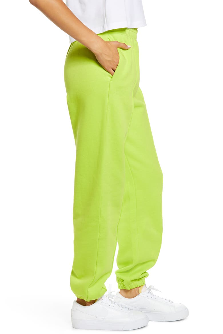 Sportswear Essential Fleece Pants, Alternate, color, 321 ATOMIC GREEN/ WHITE